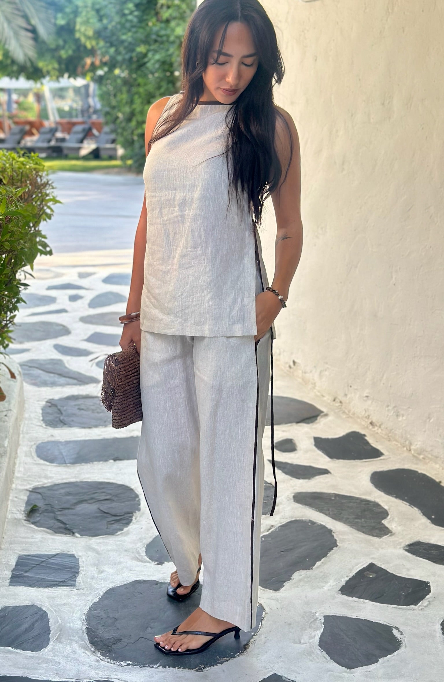 Hazel Top with Trim - Natural