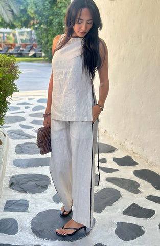 Hazel Top with Trim - Natural