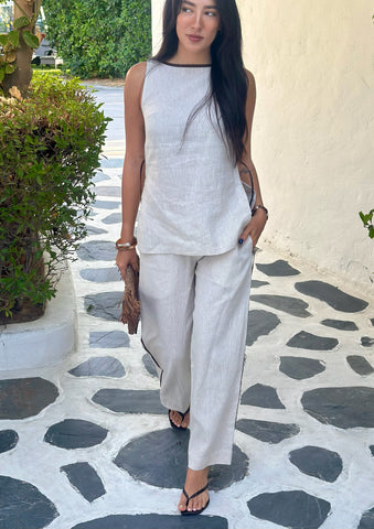 Hazel Top with Trim - Natural