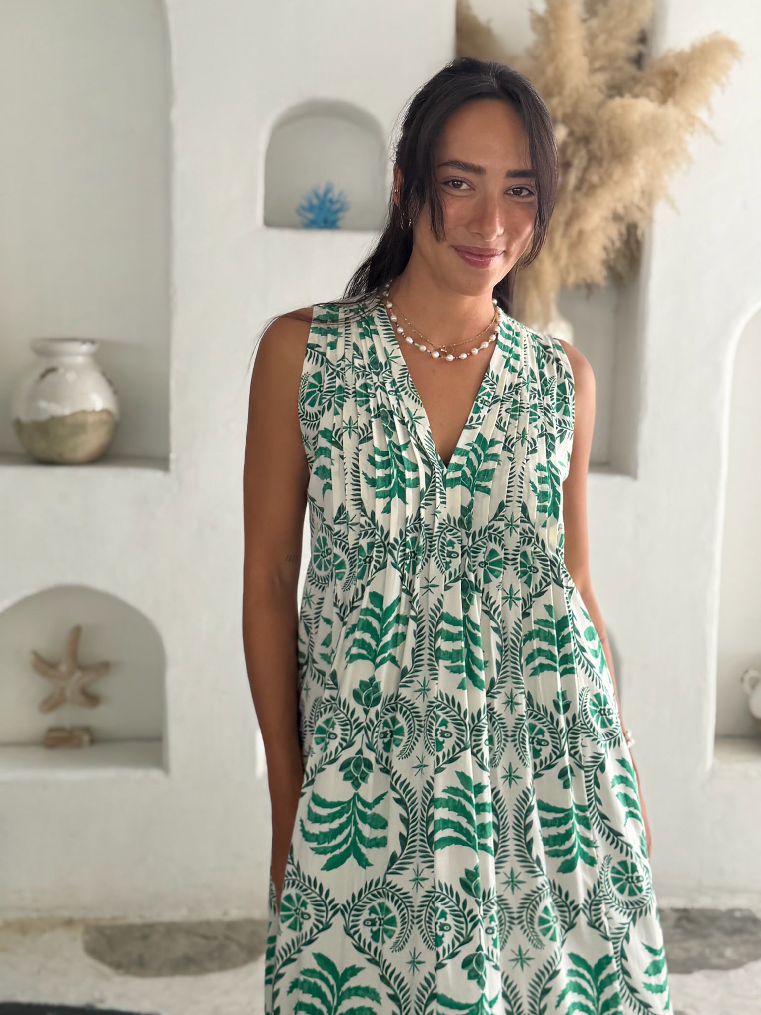 Bella Dress - Green Palm