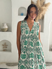 Bella Dress - Green Palm