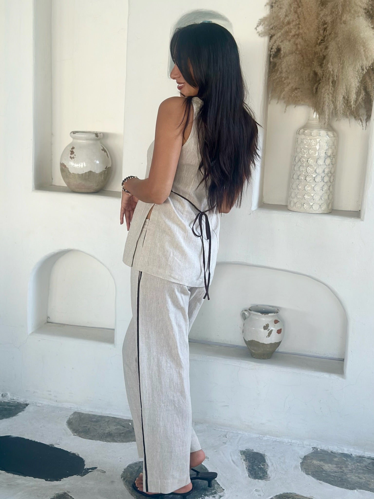 Hazel Top with Trim - Natural