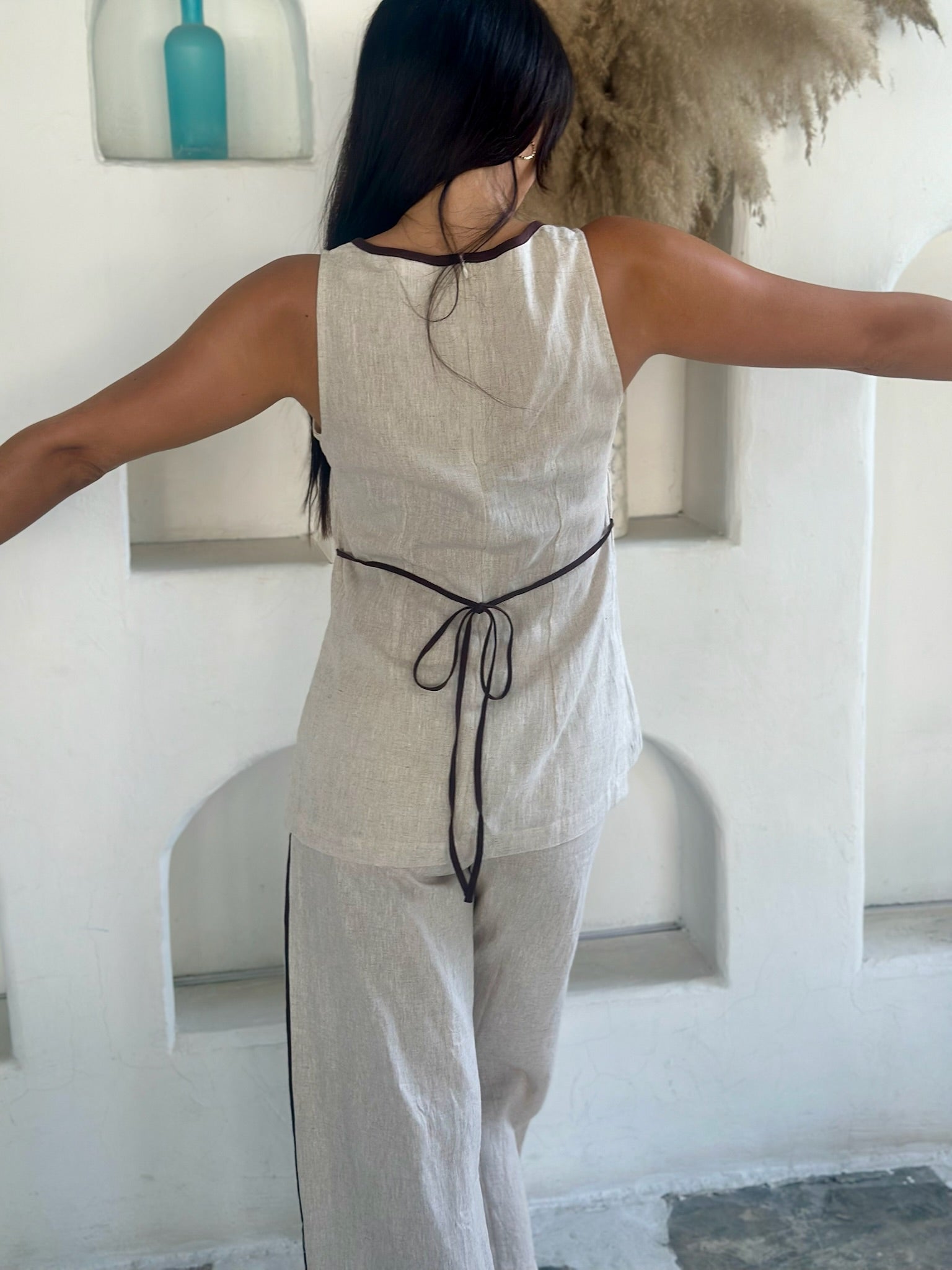 Hazel Top with Trim - Natural