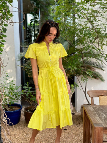Jess Dress Cotton - Lemon Lime