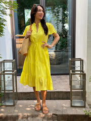 Jess Dress Cotton - Lemon Lime