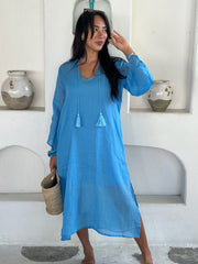 Zoe Kaftan Ramie - Bright Blue