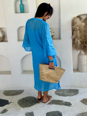 Zoe Kaftan Ramie - Bright Blue