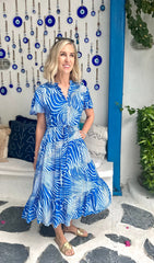 Jess Dress - Blue Waves