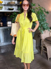 Jess Dress Cotton - Lemon Lime