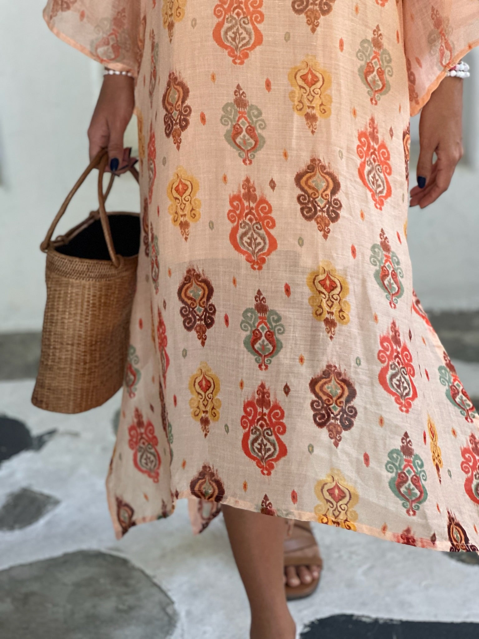 Zoe Kaftan Ramie - Peach