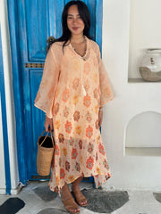 Zoe Kaftan Ramie - Peach