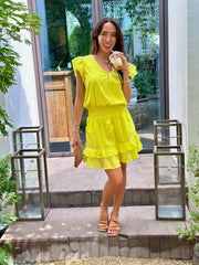 Izzy Dress Cotton - Lemon Lime