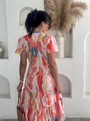 Jess Dress - Orange Swirl