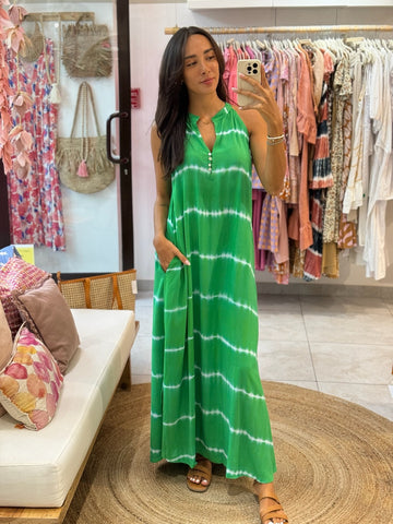 Remy Dress - Green Tie Dye