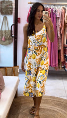 Slip Dress - Lemon Print