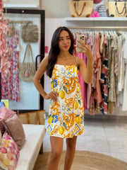 Luna Dress Rayon - Lemon Print