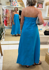 Pippa Dress Linen - Ocean