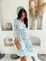 Cleo Dress - Blue Tile