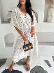 Poppy Lace Kaftan - Ivory