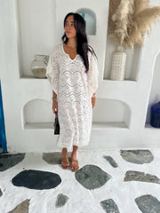 Poppy Lace Kaftan - Ivory