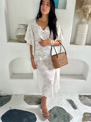 Poppy Lace Kaftan - Ivory