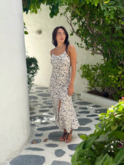 Saskia Dress - Cream and Black Spot