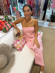 Pippa Dress Linen - Pink