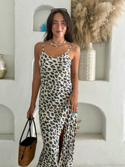 Saskia Dress - Cream Leopard