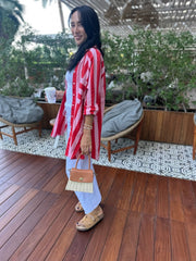 Shirt Dress Cotton - Red and Pink Stripe