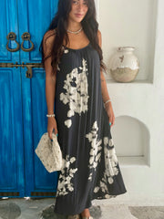 Ivy Dress - Black and Grey Tie Dye