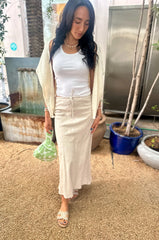 Long Linen Skirt - Natural