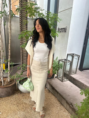 Long Linen Skirt - Natural