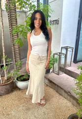 Long Linen Skirt - Natural