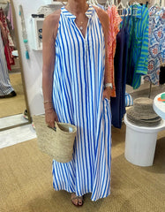 Remy Dress - Blue and White Stripe