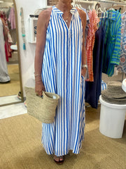 Remy Dress - Blue and White Stripe