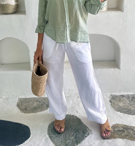 Linen Trousers - White