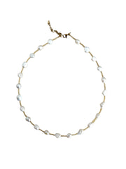 Fresh Water Pearl Necklace with Beads - Gold