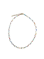 Fresh Water Pearl Necklace with Beads - Multicolour