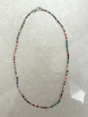 Seed Bead Necklace Long - Muted Multicolour