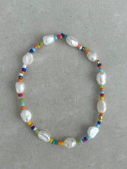 Fresh Water Pearl and Bead Bracelet - Multicolour