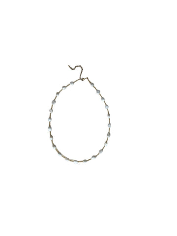 Fresh Water Pearl Necklace with Beads - Gold