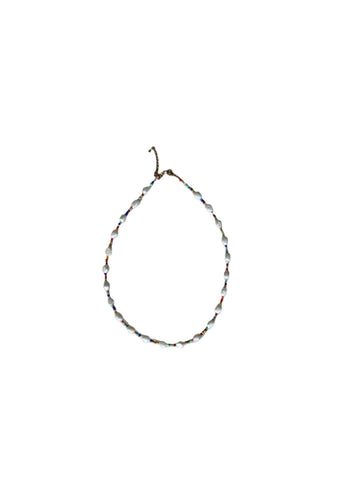 Fresh Water Pearl Necklace with Beads - Multicolour