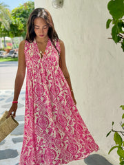 Bella Dress - Pink Chinoiserie