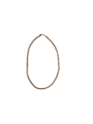 Rubber Bead Necklace - Tan