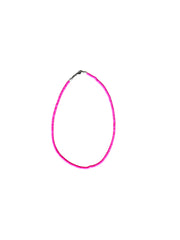 Rubber Bead Necklace - Bright Pink