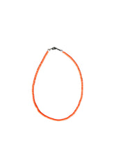 Rubber Bead Necklace - Bright Orange