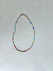 Seed Bead Necklace Short - Bright Multicolour