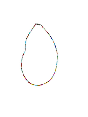 Seed Bead Necklace Short - Bright Multicolour