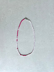 Seed Bead Necklace Short - Light and Dark Pink