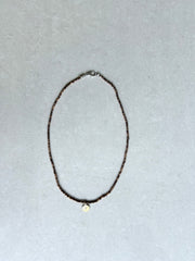 Seed Bead Necklace Short - Bronze with Charm